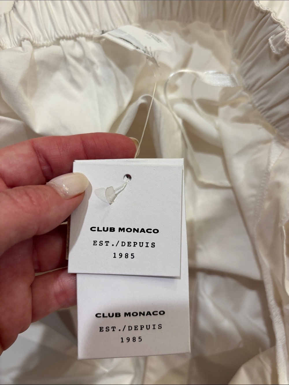 Club Monaco White Button-Front Tie-Shoulder Mini Sundress Size 10 - Picture 5 of 6